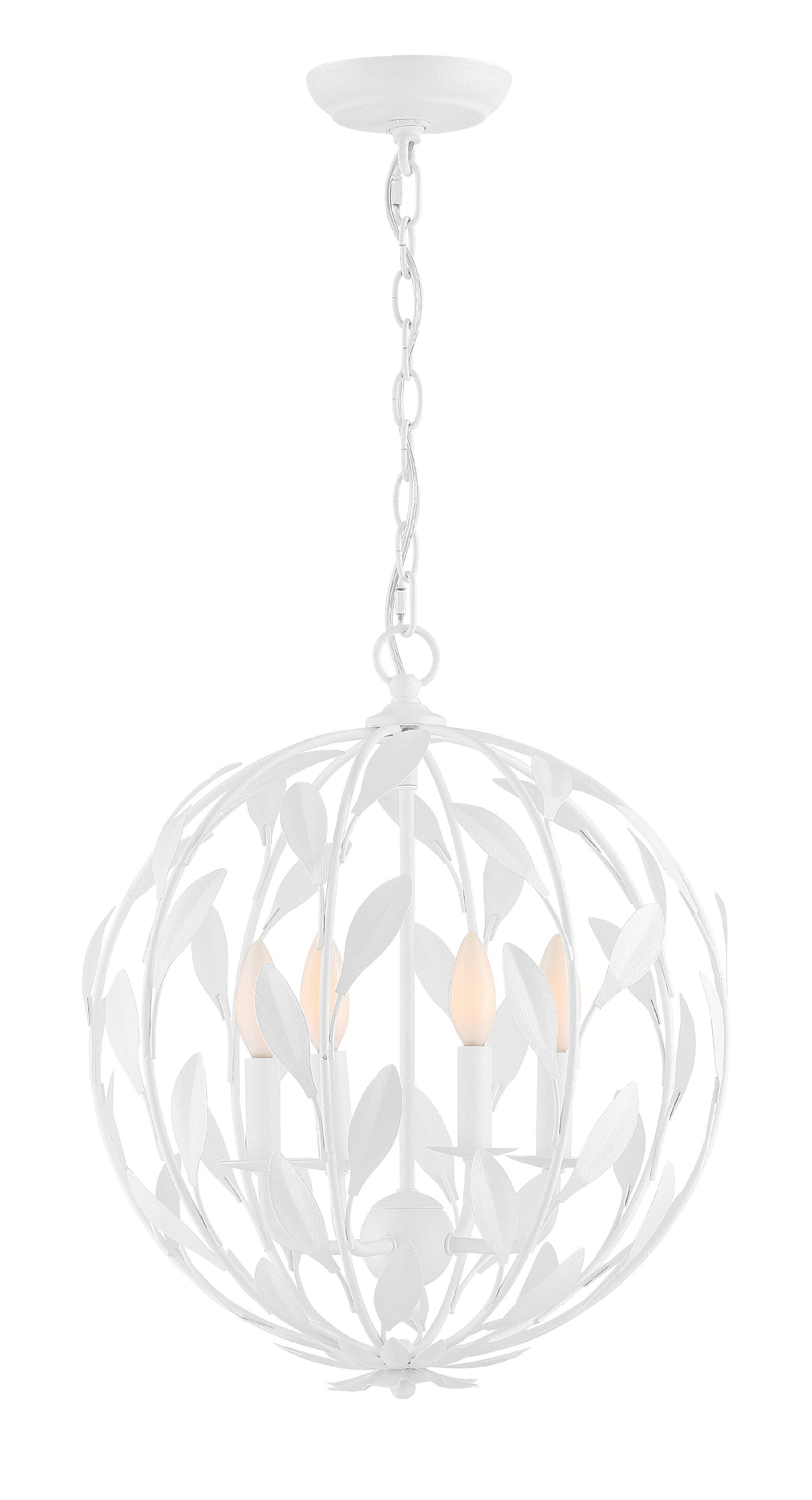 Broche 16'' Matte White Chandelier