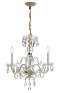 Traditional Crystal 16'' Swarovski Spectra Crystal Polished Brass Chandelier