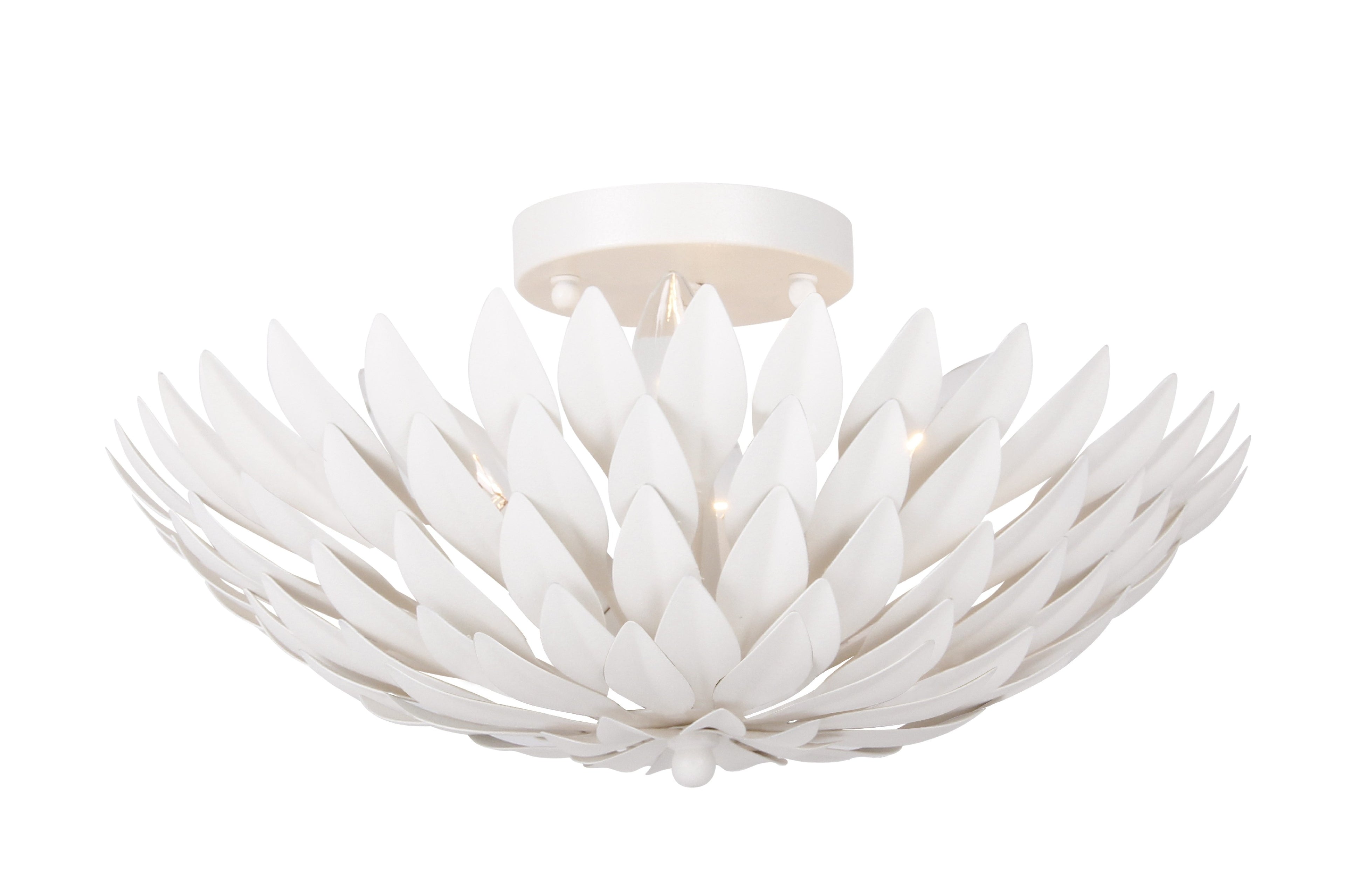 Broche 16'' Matte White Semi Flush Mount