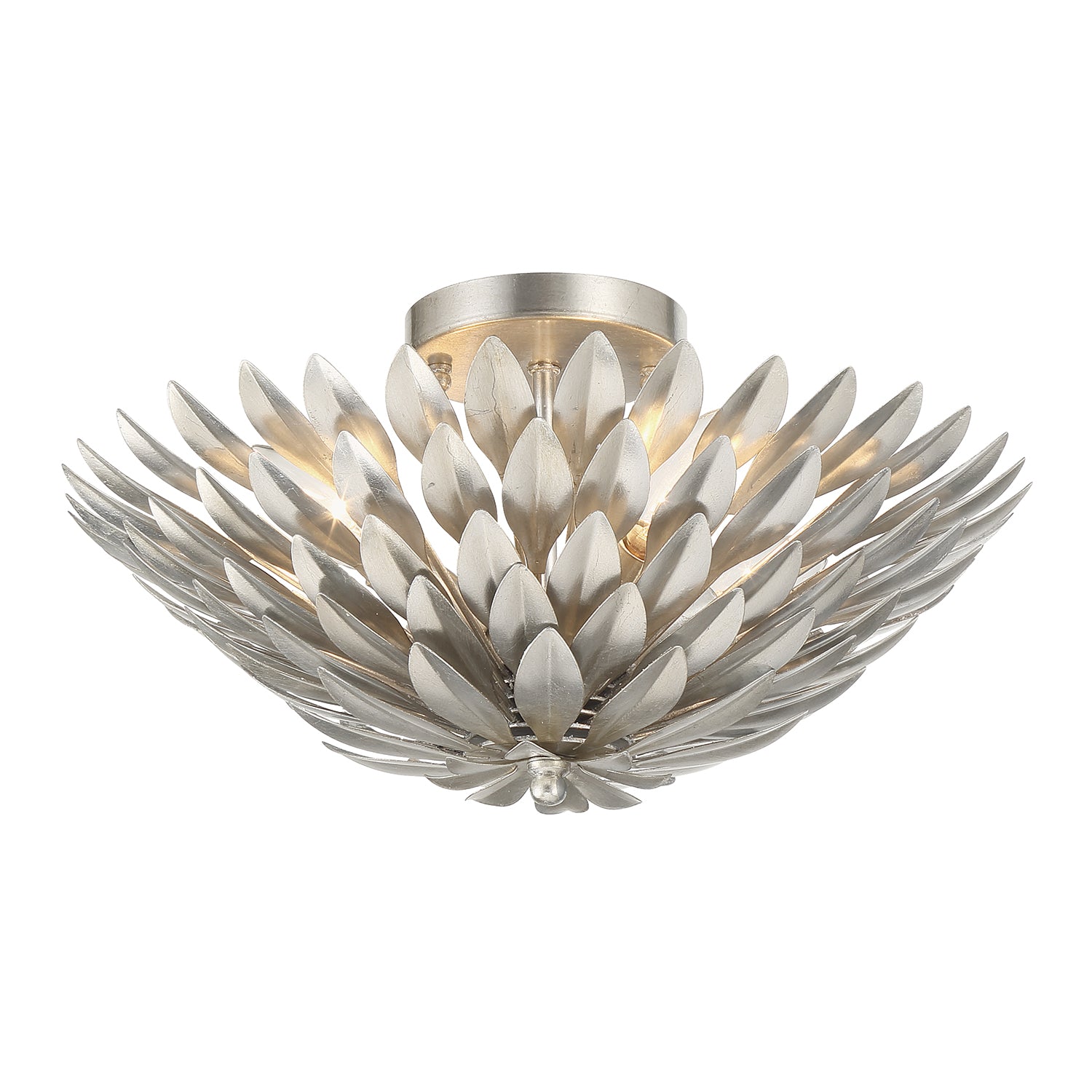Broche 16'' Antique Silver Semi Flush Mount