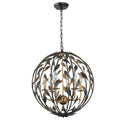 Broche 21'' English Bronze + Antique Gold Chandelier