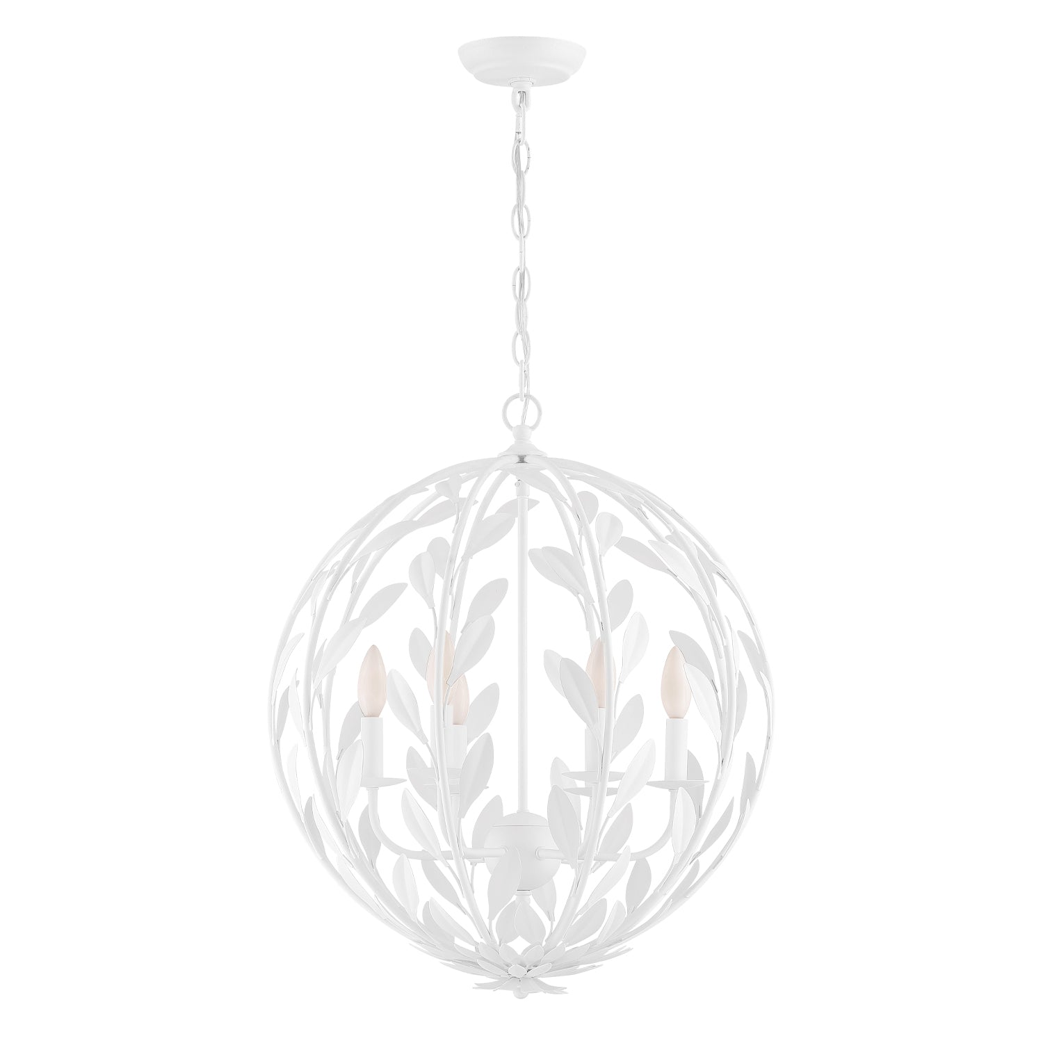 Broche 21'' Matte White Chandelier
