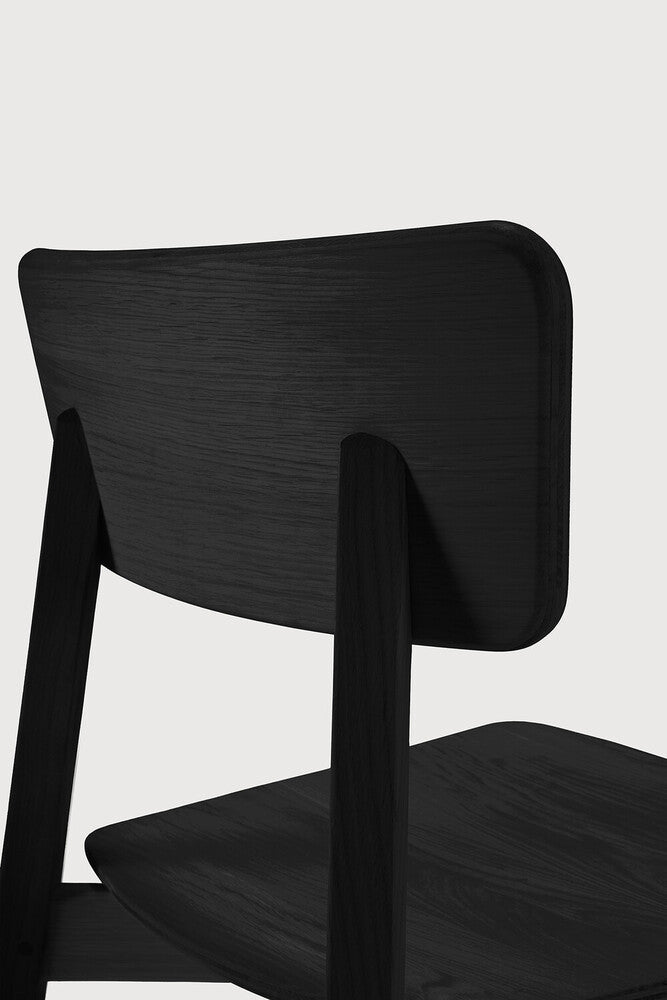 Casale Dining Chair | Varnished Oak | Black