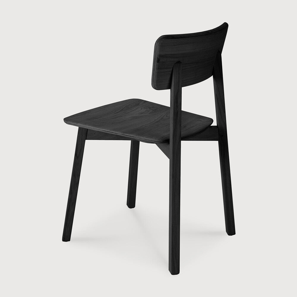 Casale Dining Chair | Varnished Oak | Black