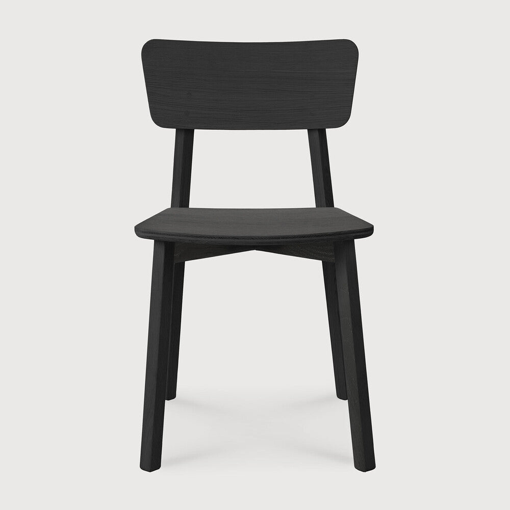 Casale Dining Chair | Varnished Oak | Black