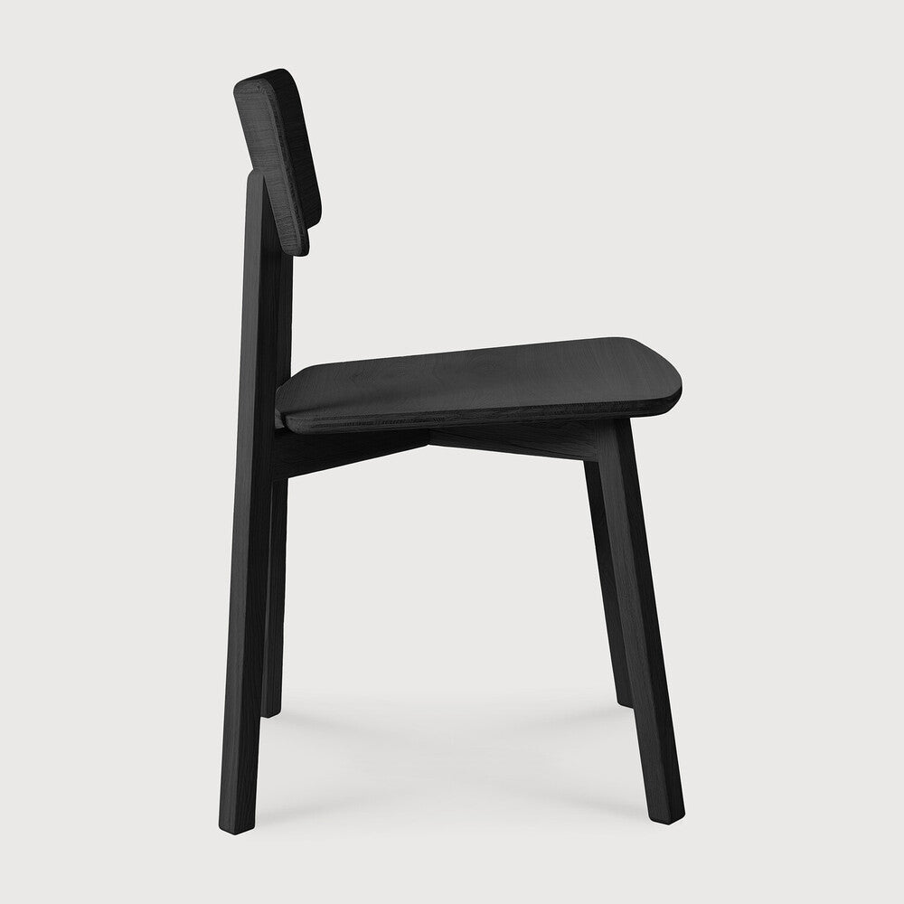 Casale Dining Chair | Varnished Oak | Black