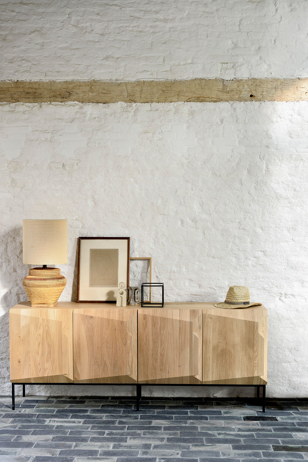 Stairs Sideboard | Varnished Oak | 4 Doors