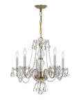 Traditional Crystal 21'' Swarovski Spectra Crystal Polished Brass Chandelier