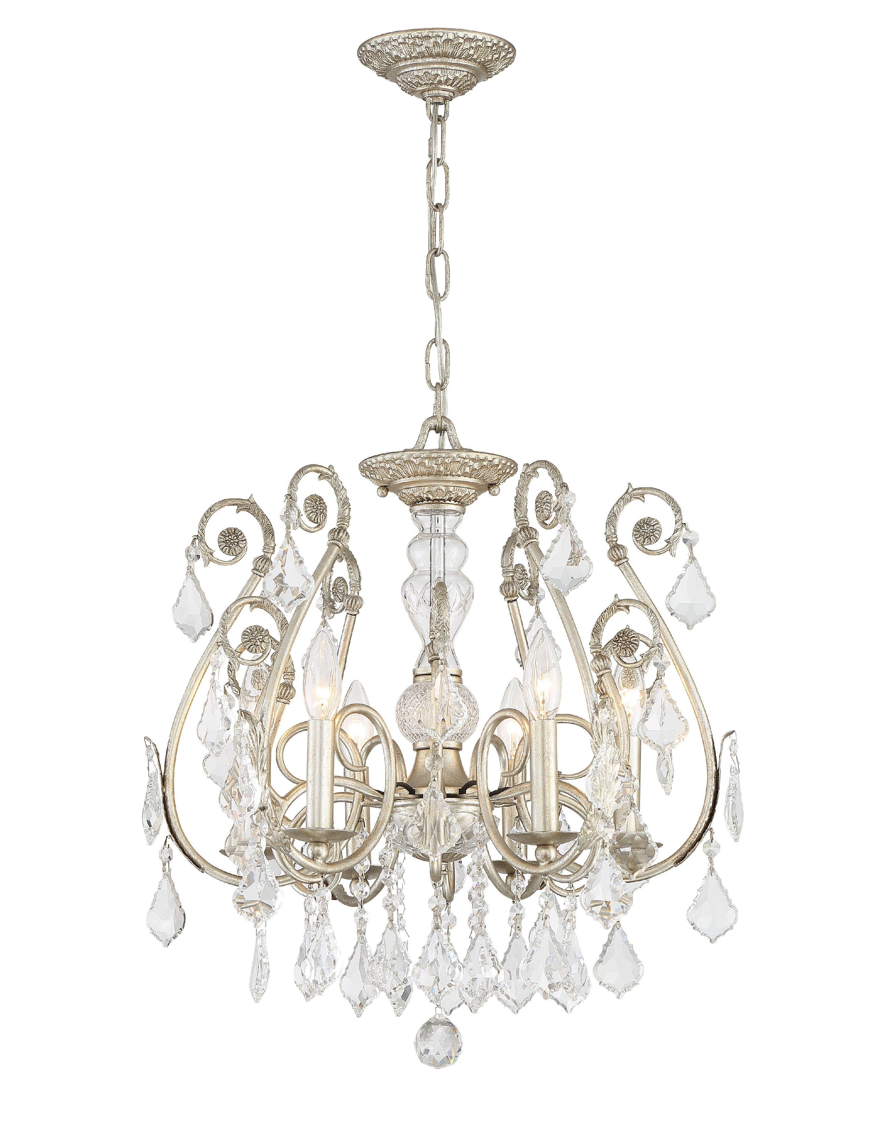 Regis 20'' Hand Cut Crystal Olde Silver Chandelier