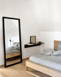 Light Frame Floor Mirror | Varnished Oak Frame | Black | Rectangular