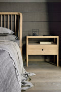 Spindle Bedside Table | Oak | 1 Drawer