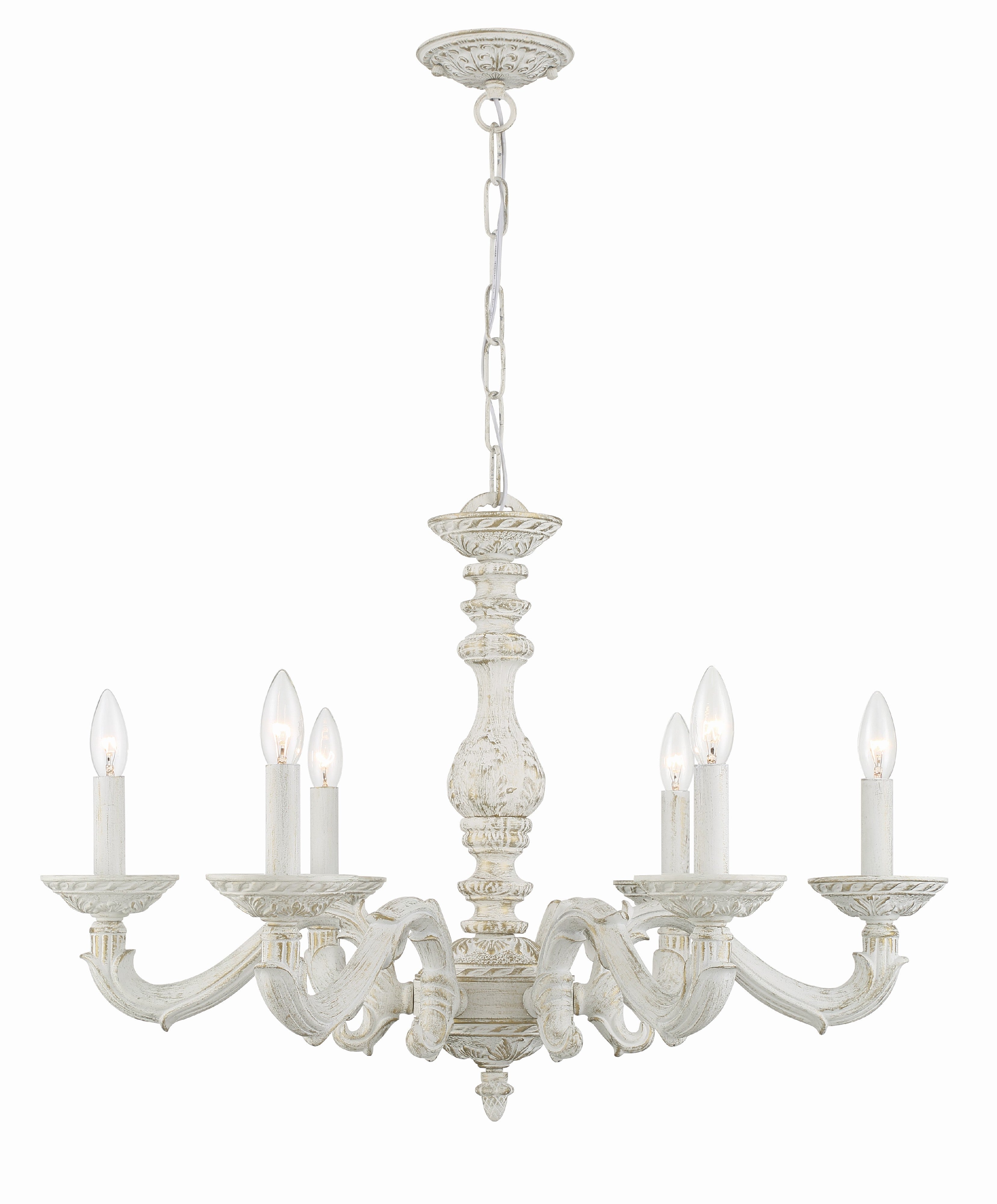 Paris Market 28'' Antique White Chandelier