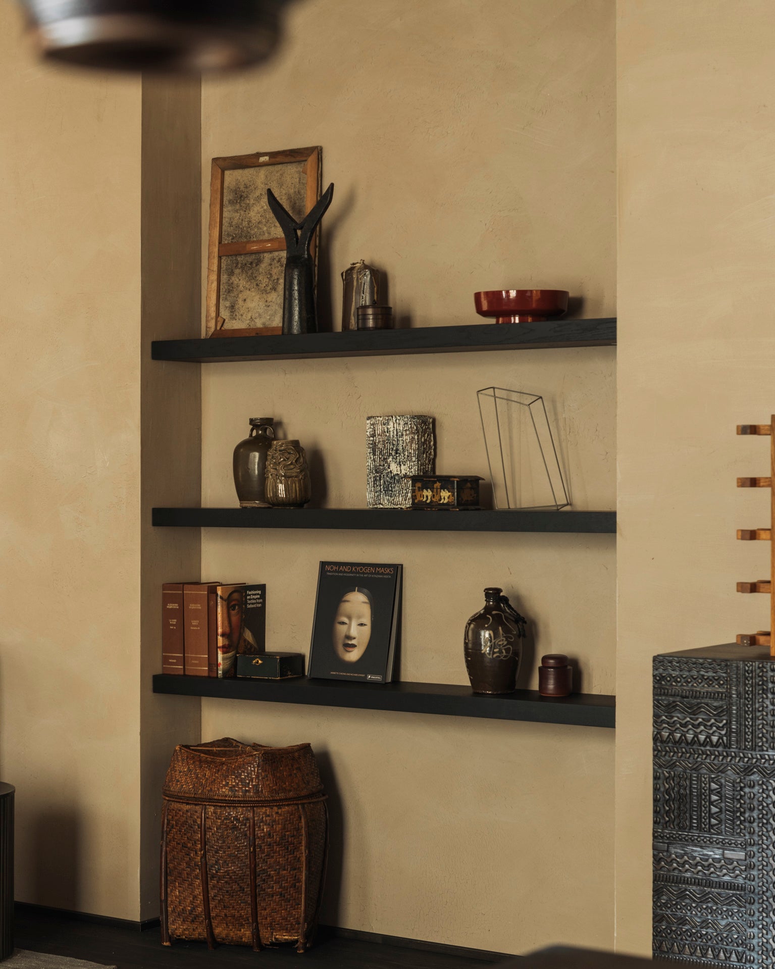 Wall Shelf | Varnished Oak | Black | 55" X 9"