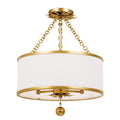 Broche 14'' Antique Gold Semi Flush Mount