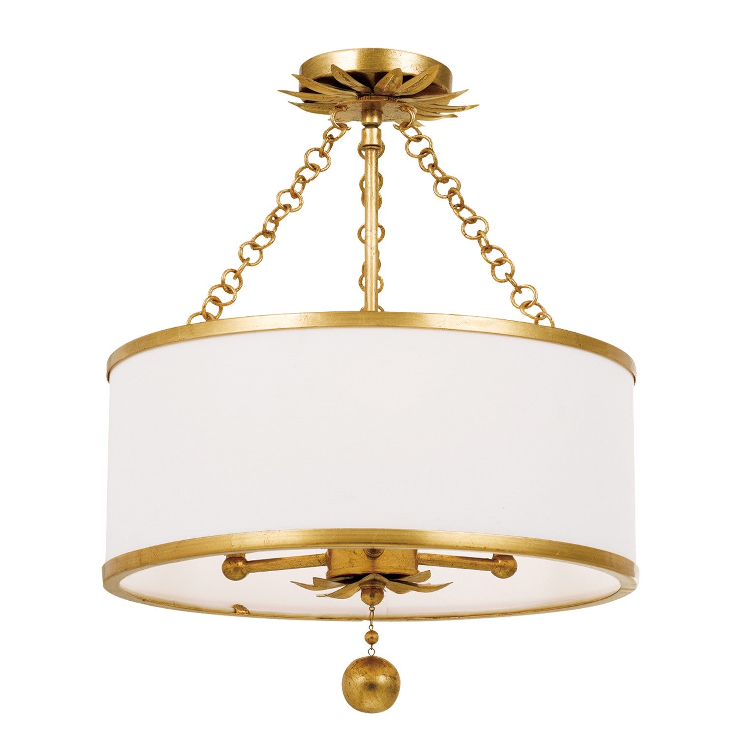 Broche 14'' Antique Gold Semi Flush Mount