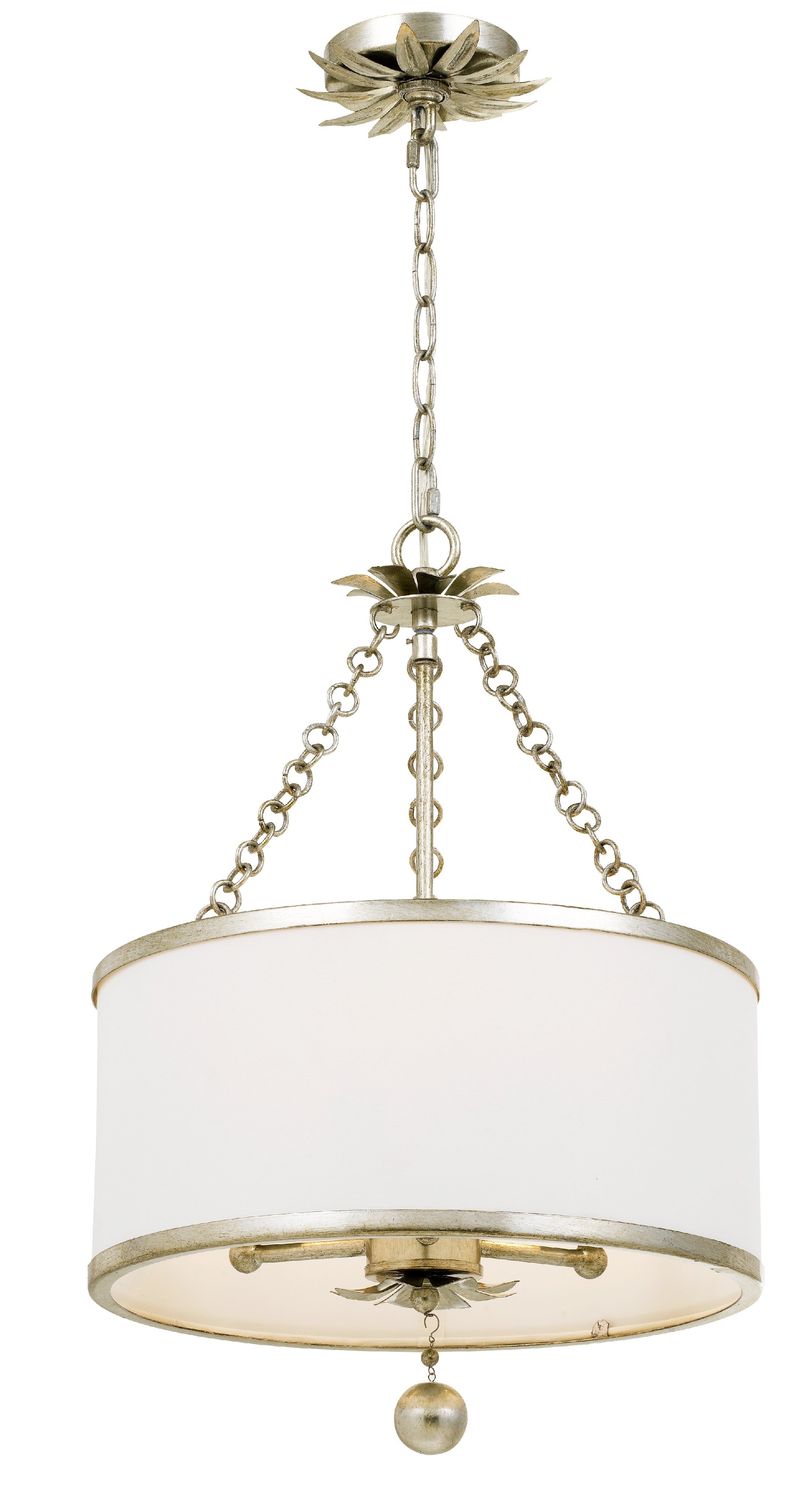 Broche 14'' Antique Silver Chandelier