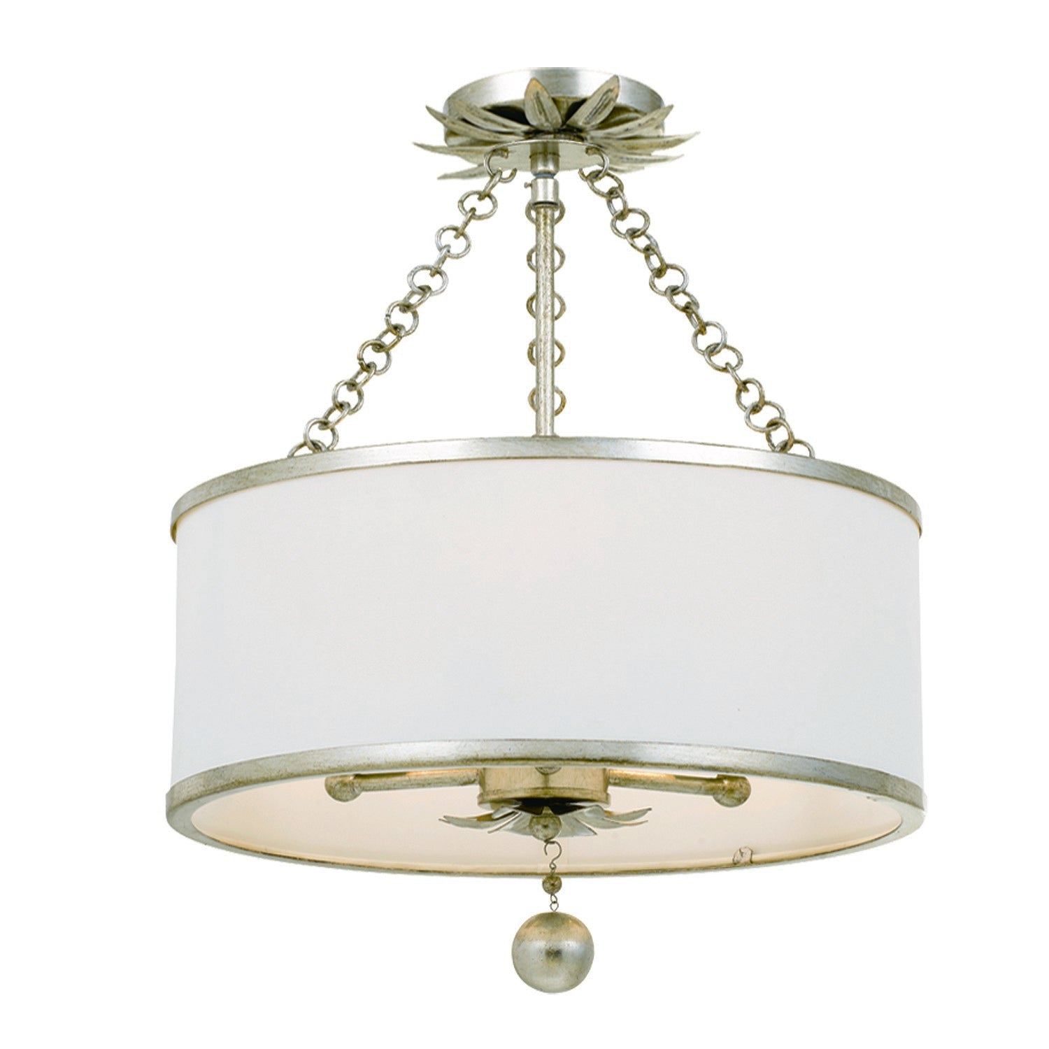 Broche 14'' Antique Silver Semi Flush Mount