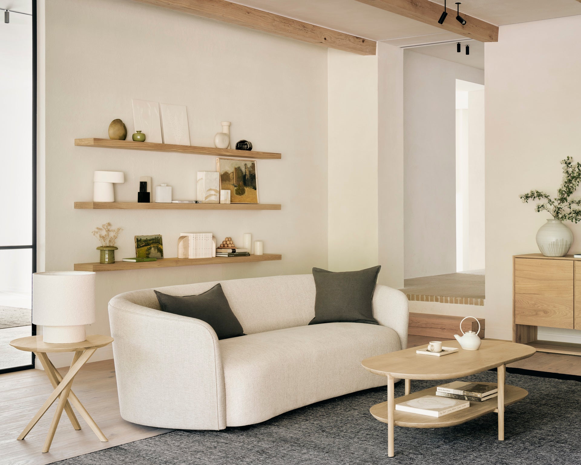 Ellipse Sofa | Oatmeal Fabric | 3 Seater