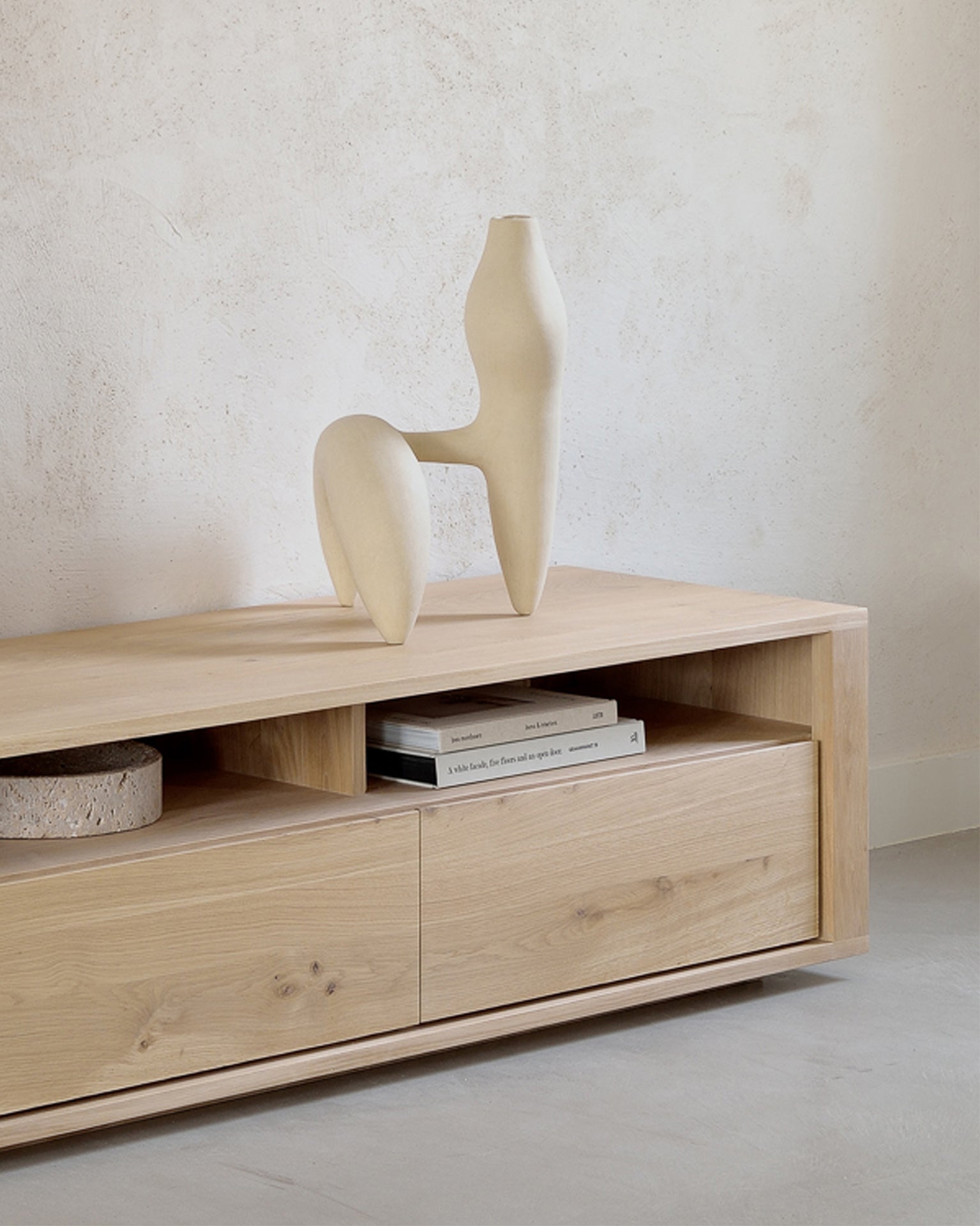 Shadow Tv Cupboard | Oak | 2 Drawers