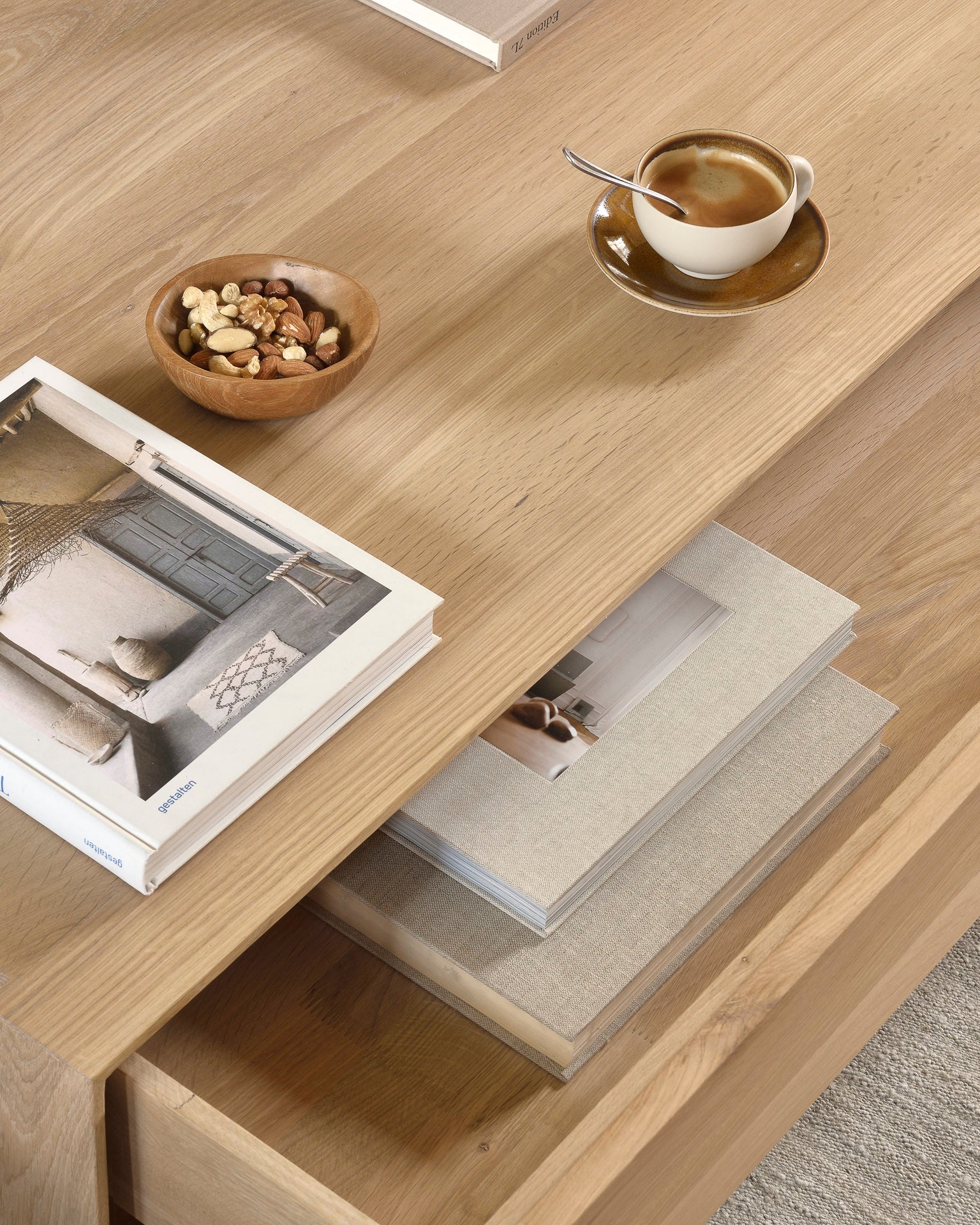 Nordic Coffee Table | Oak | 1 Drawer | Rectangular