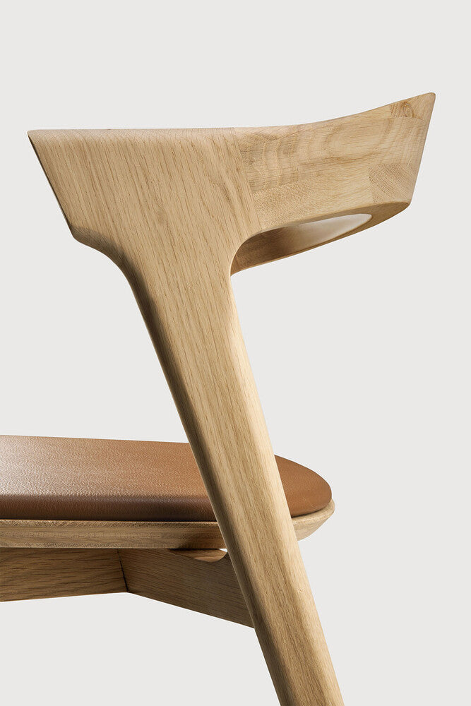 Bok Dining Chair | Varnished Oak | Cognac Leather