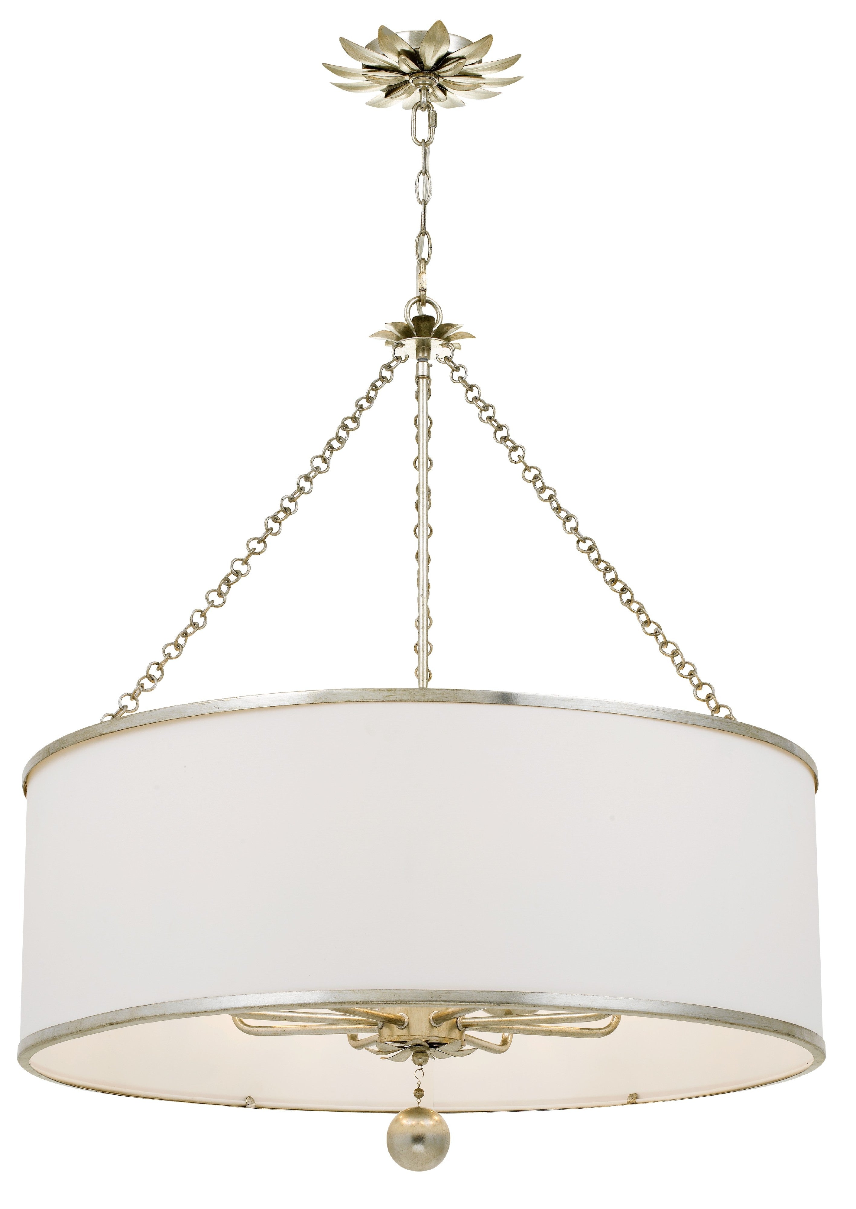 Broche 29'' Antique Silver Chandelier