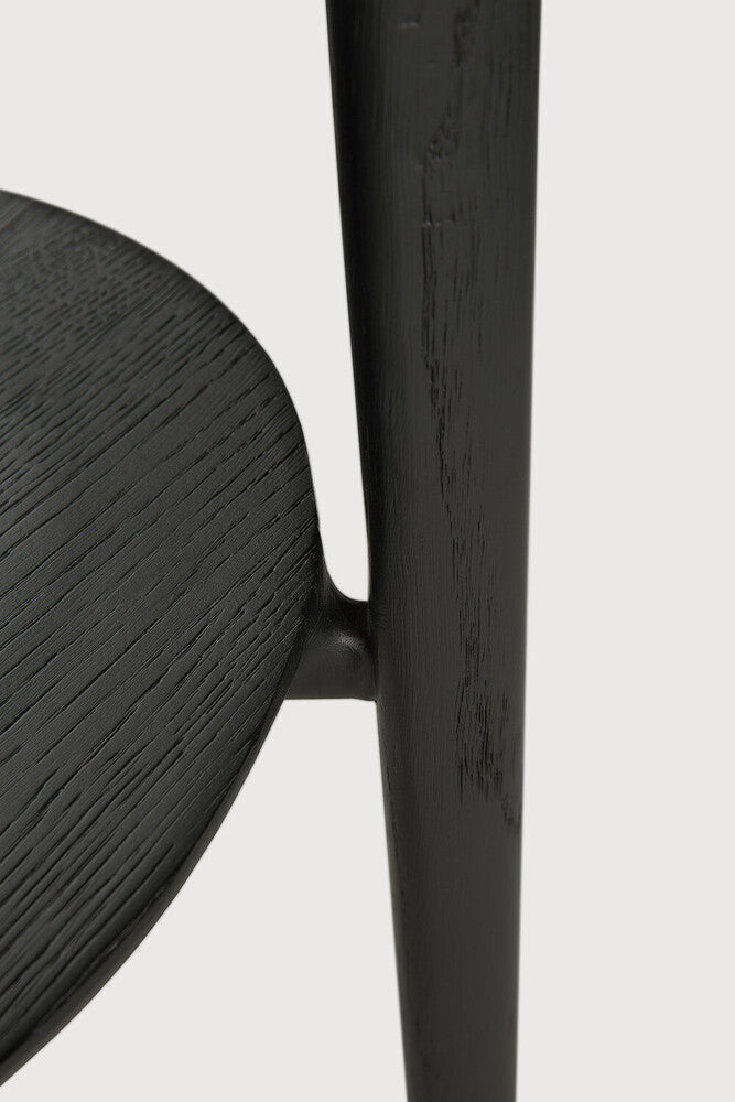 Bok Side Table | Varnished Oak | Black | Round