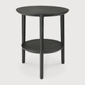 Bok Side Table | Varnished Oak | Black | Round