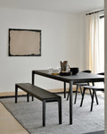 Bok Bench | Varnished Oak | Black | 57" X 14"