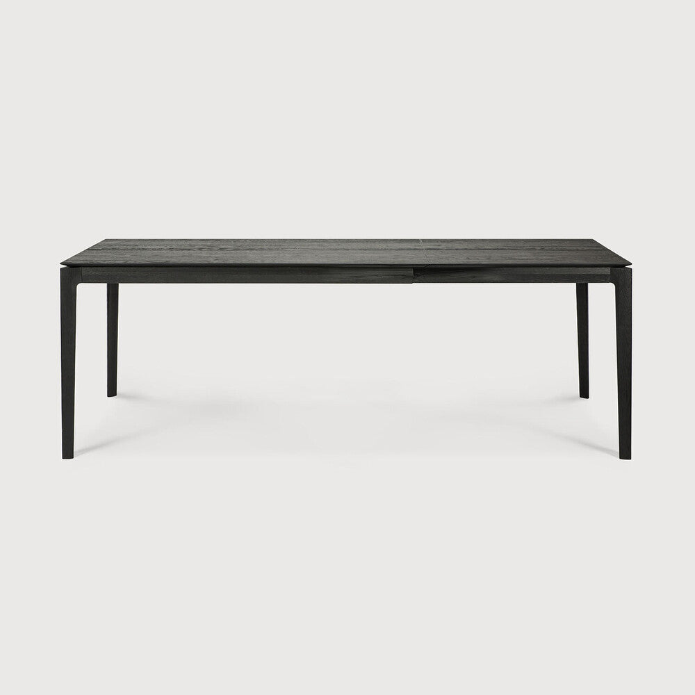 Bok Extendable Dining Table | Varnished Oak | Black | Rectangular | 55"|87" X 35"