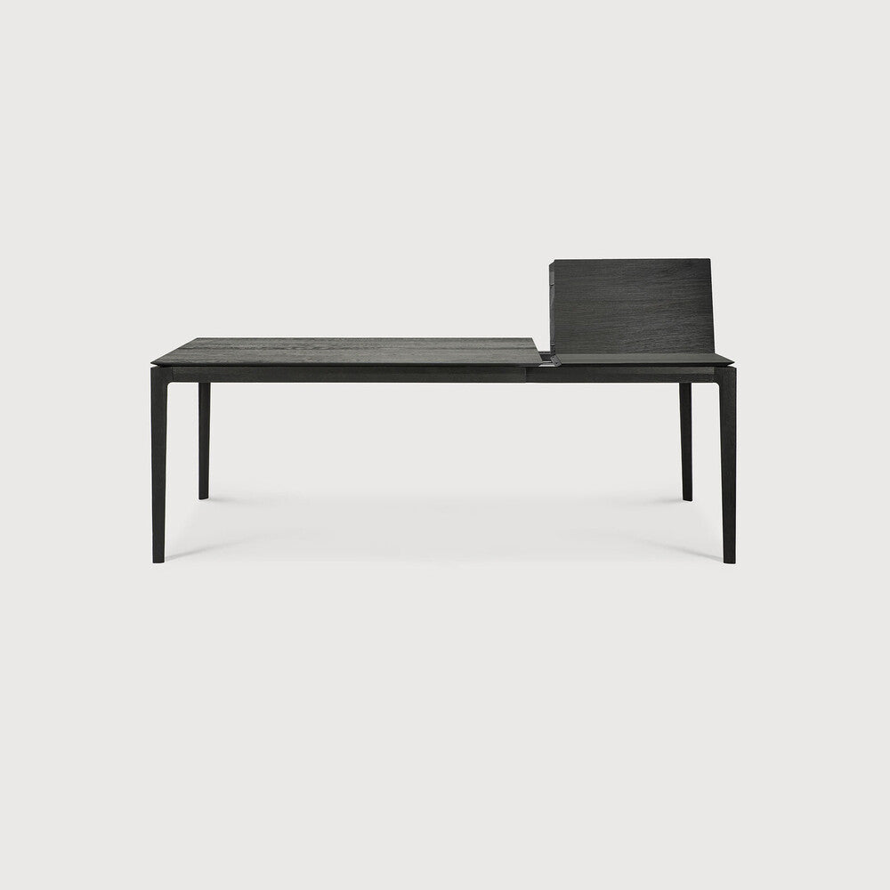 Bok Extendable Dining Table | Varnished Oak | Black | Rectangular | 55"|87" X 35"