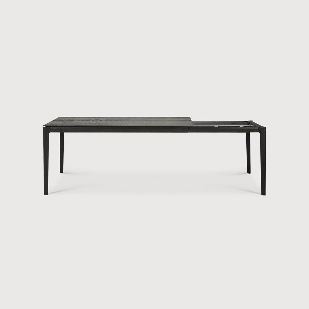 Bok Extendable Dining Table | Varnished Oak | Black | Rectangular | 63"|94" X 35"