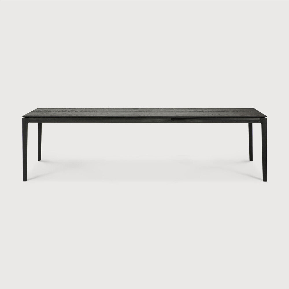 Bok Extendable Dining Table | Varnished Oak | Black | Rectangular | 71"|110" X 39"
