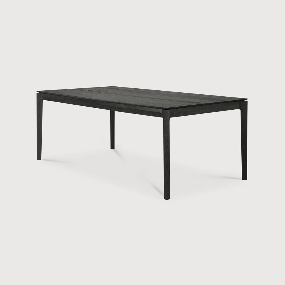 Bok Extendable Dining Table | Varnished Oak | Black | Rectangular | 71"|110" X 39"