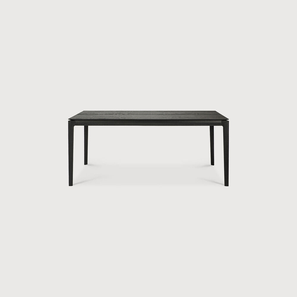 Bok Extendable Dining Table | Varnished Oak | Black | Rectangular | 71"|110" X 39"