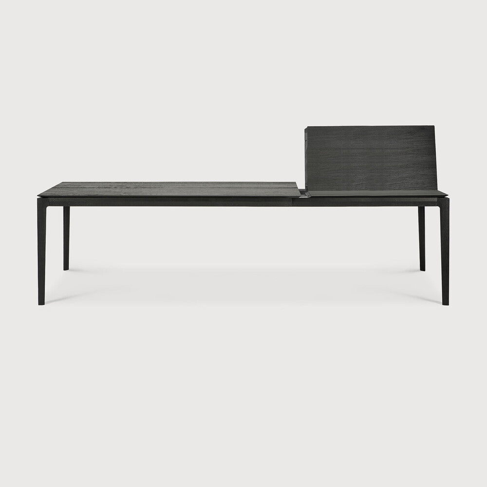 Bok Extendable Dining Table | Varnished Oak | Black | Rectangular | 71"|110" X 39"