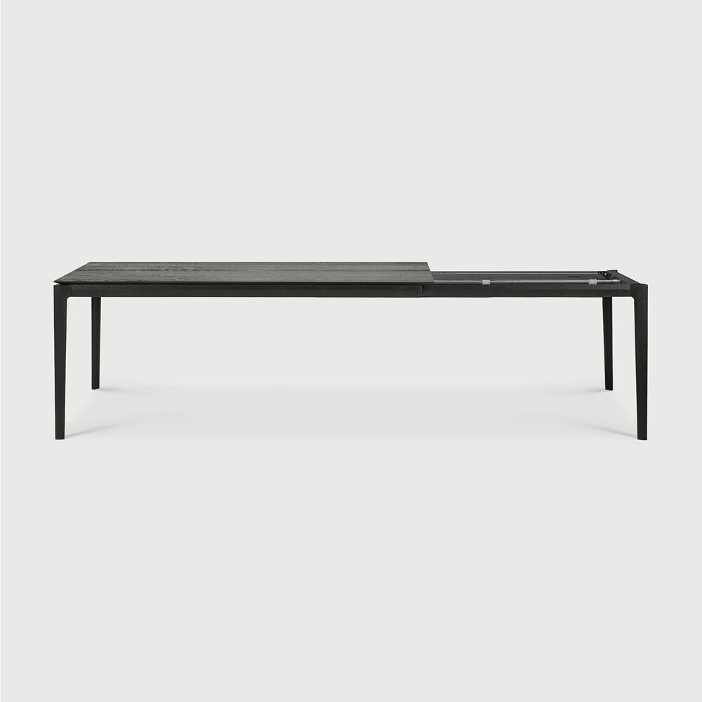 Bok Extendable Dining Table | Varnished Oak | Black | Rectangular | 71"|110" X 39"