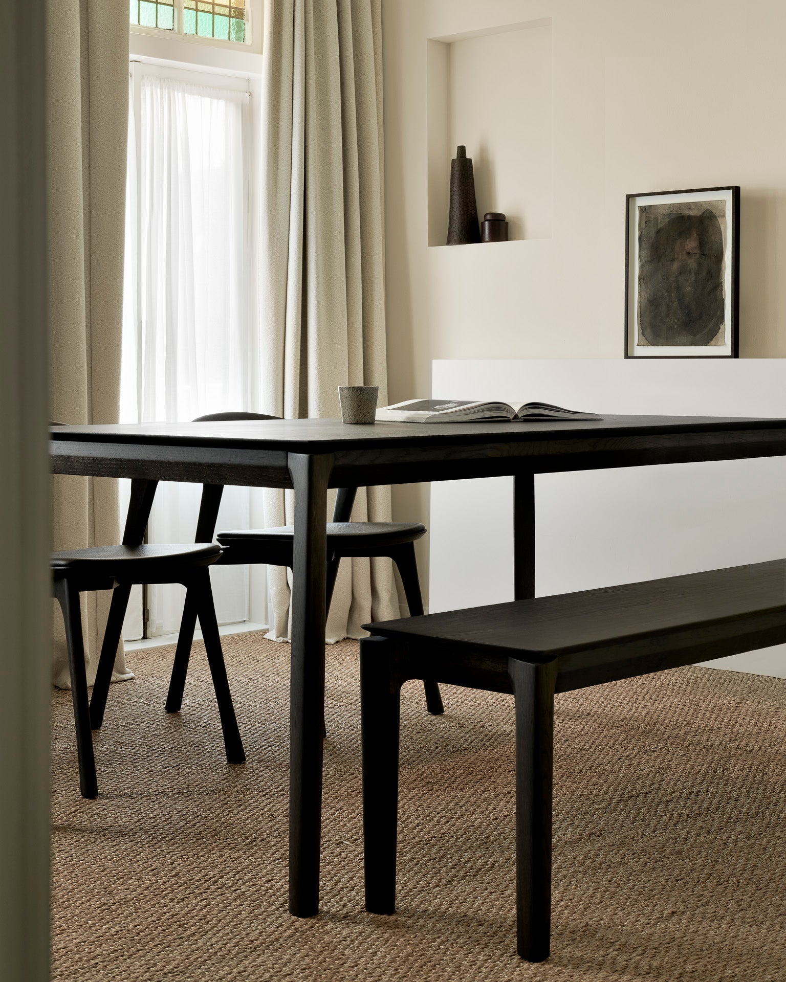 Bok Bench | Varnished Oak | Brown | 65" X 14"