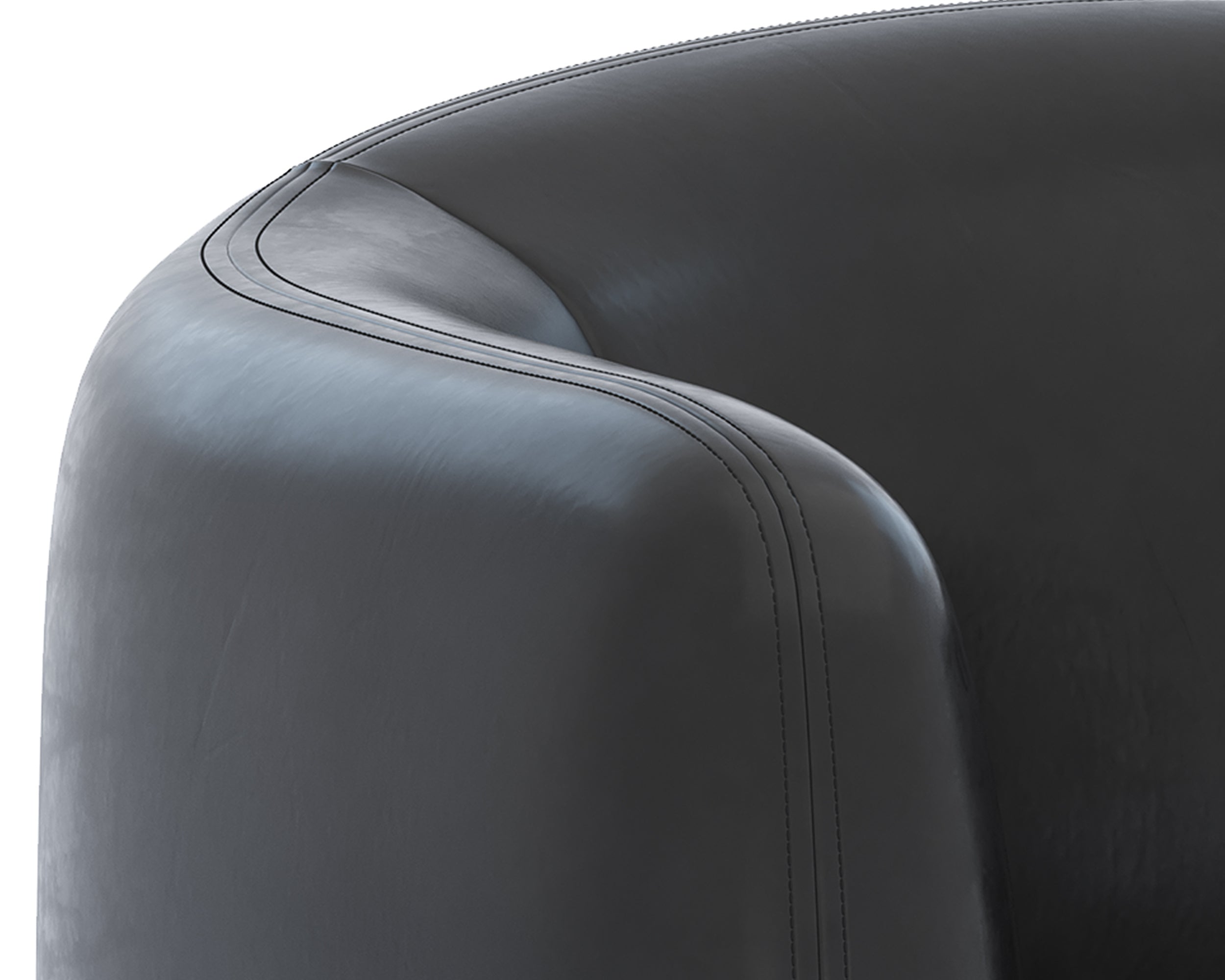 Trine Lounge Chair - Dark Brown - Vintage Black Night Leather