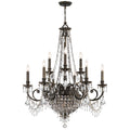 Vanderbilt 34'' Hand Cut Crystal English Bronze Chandelier
