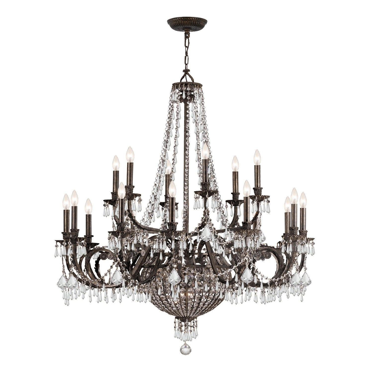 Vanderbilt 44'' Hand Cut Crystal English Bronze Chandelier