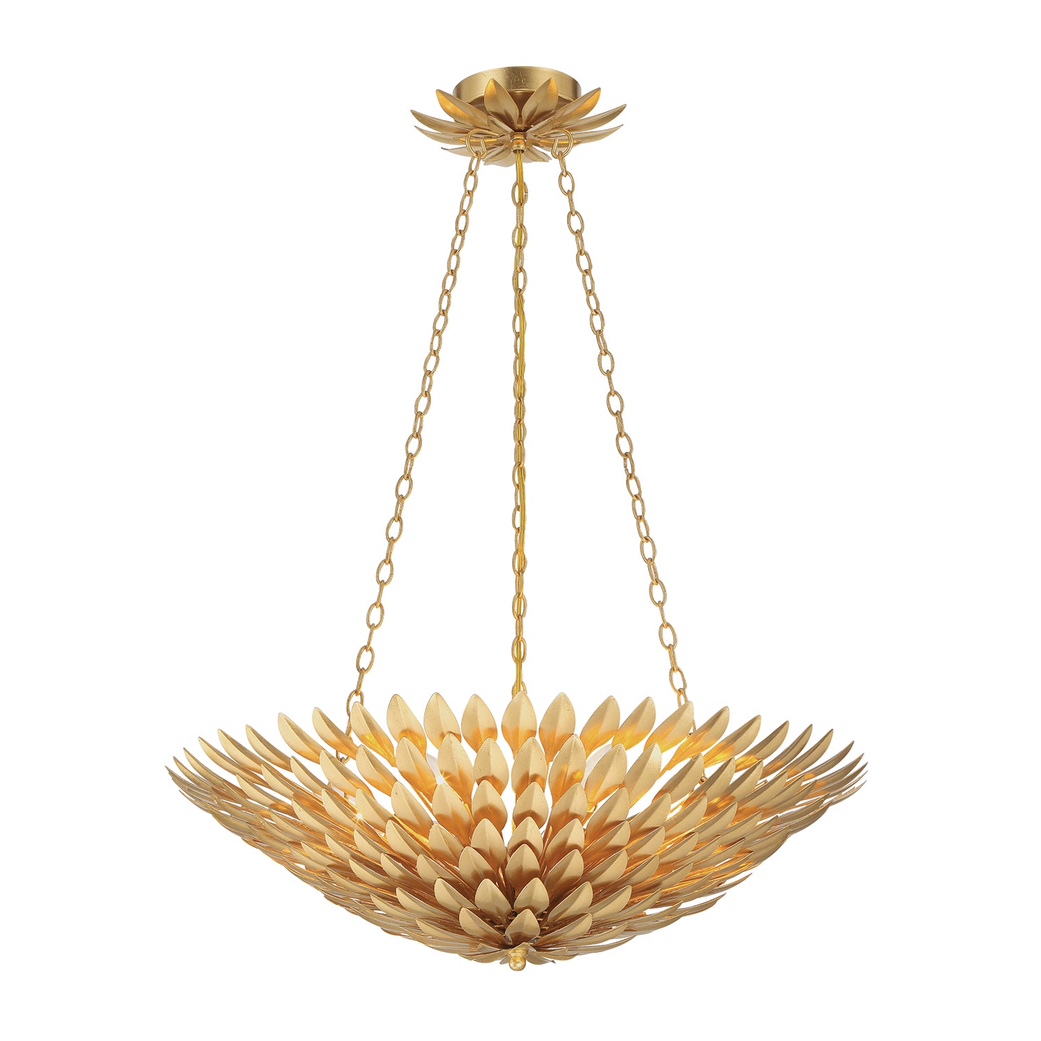 Broche 24.5'' Antique Gold Chandelier