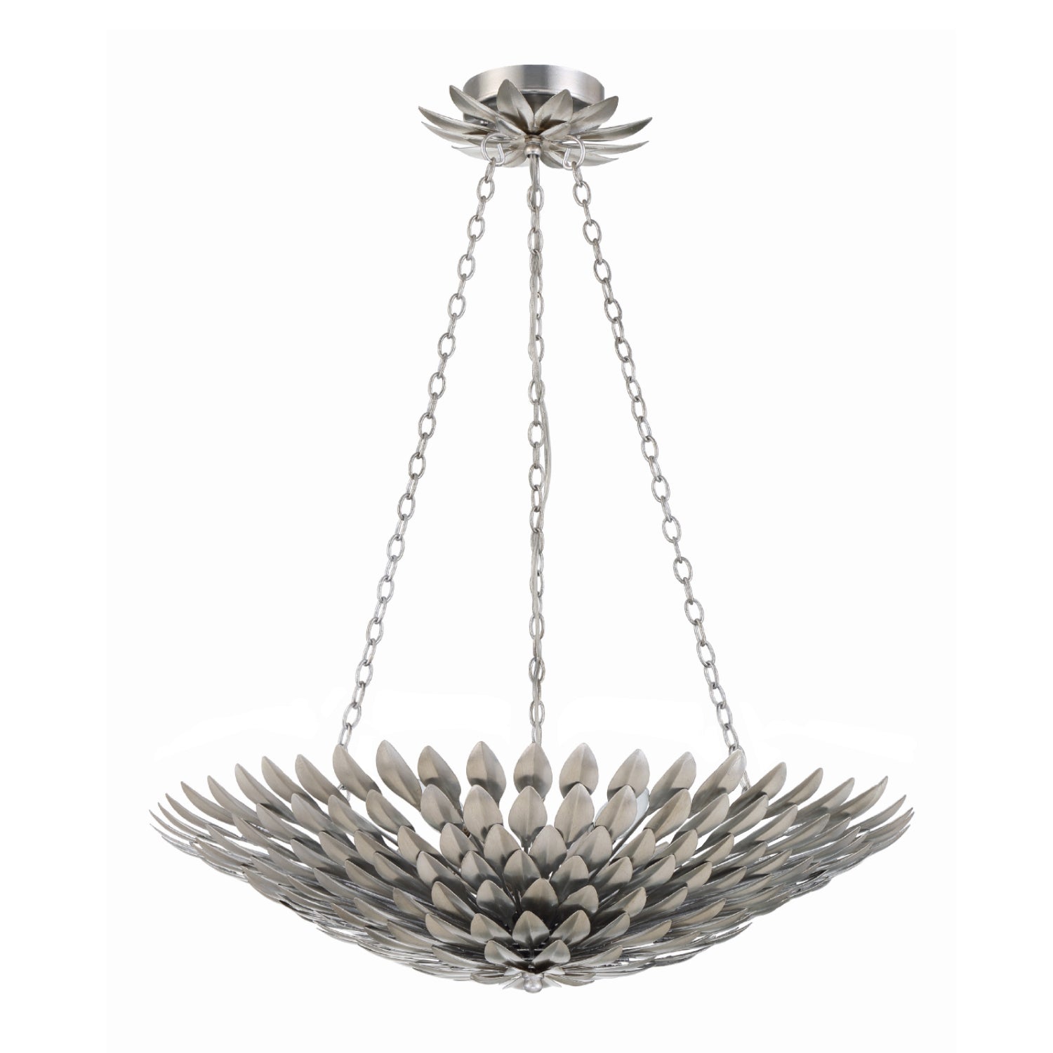 Broche 24.5'' Antique Silver Chandelier