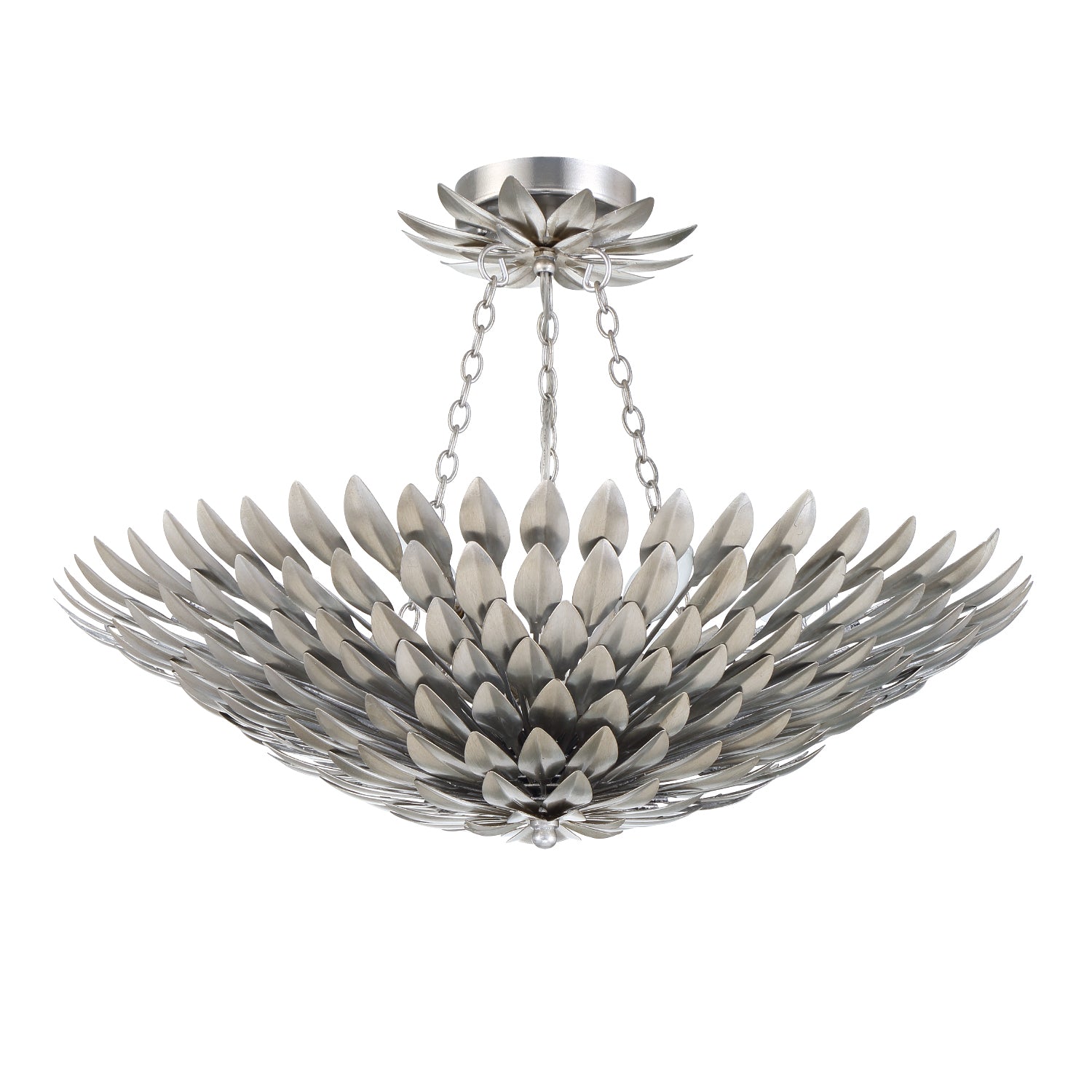 Broche 24.5'' Antique Silver Semi Flush Mount