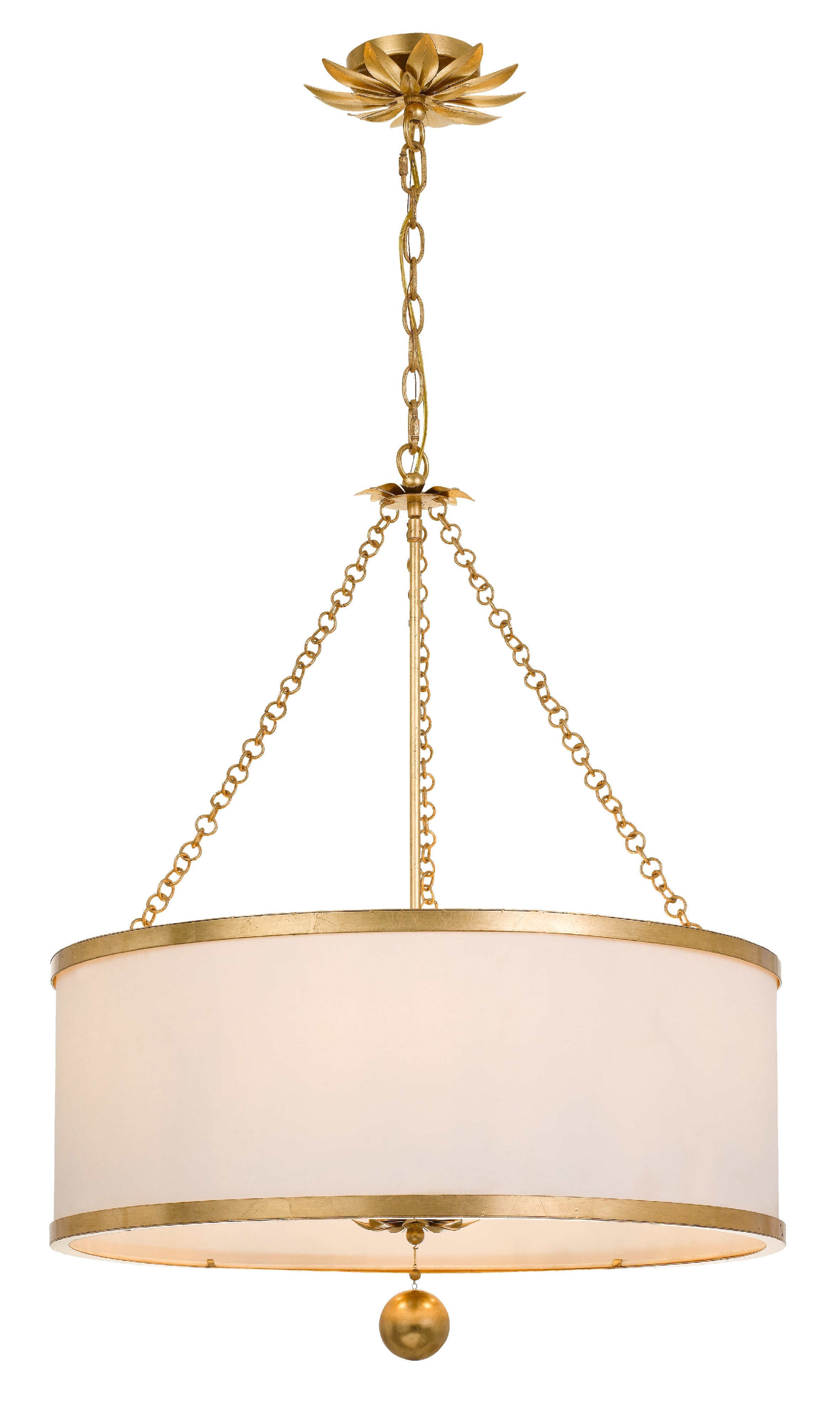 Broche 24'' Antique Gold Chandelier