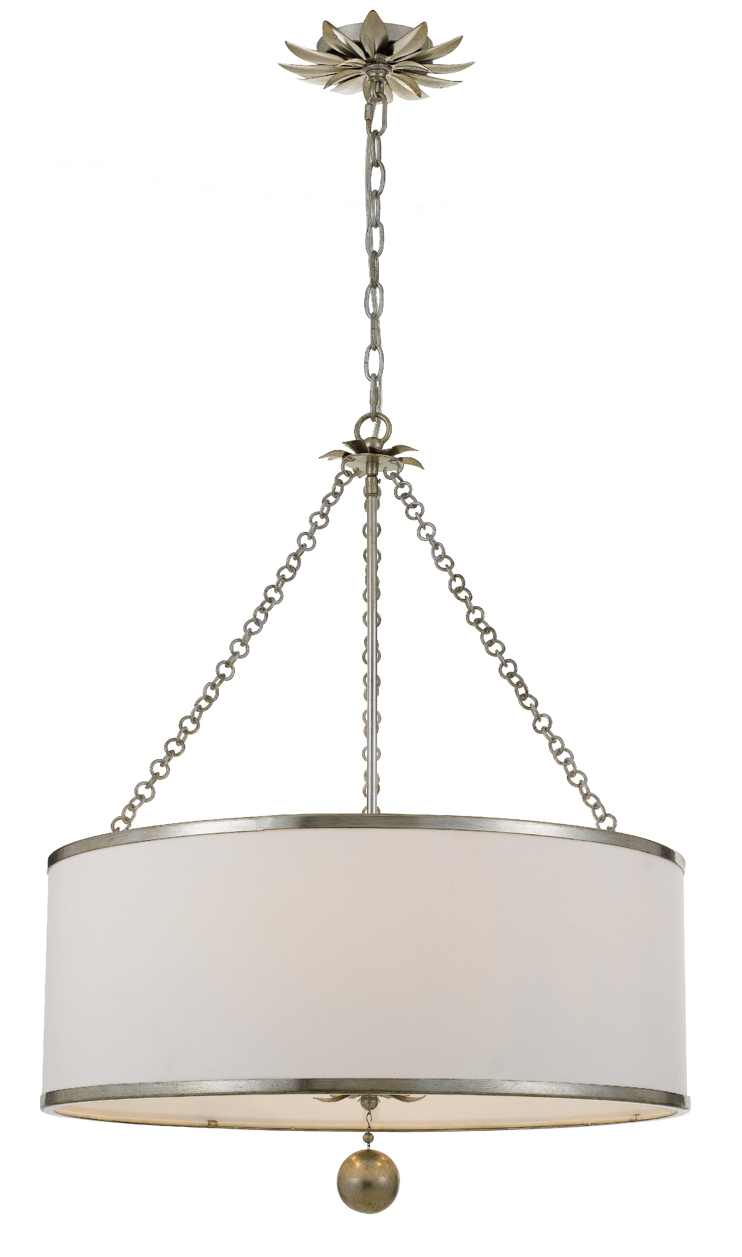 Broche 24'' Antique Silver Chandelier