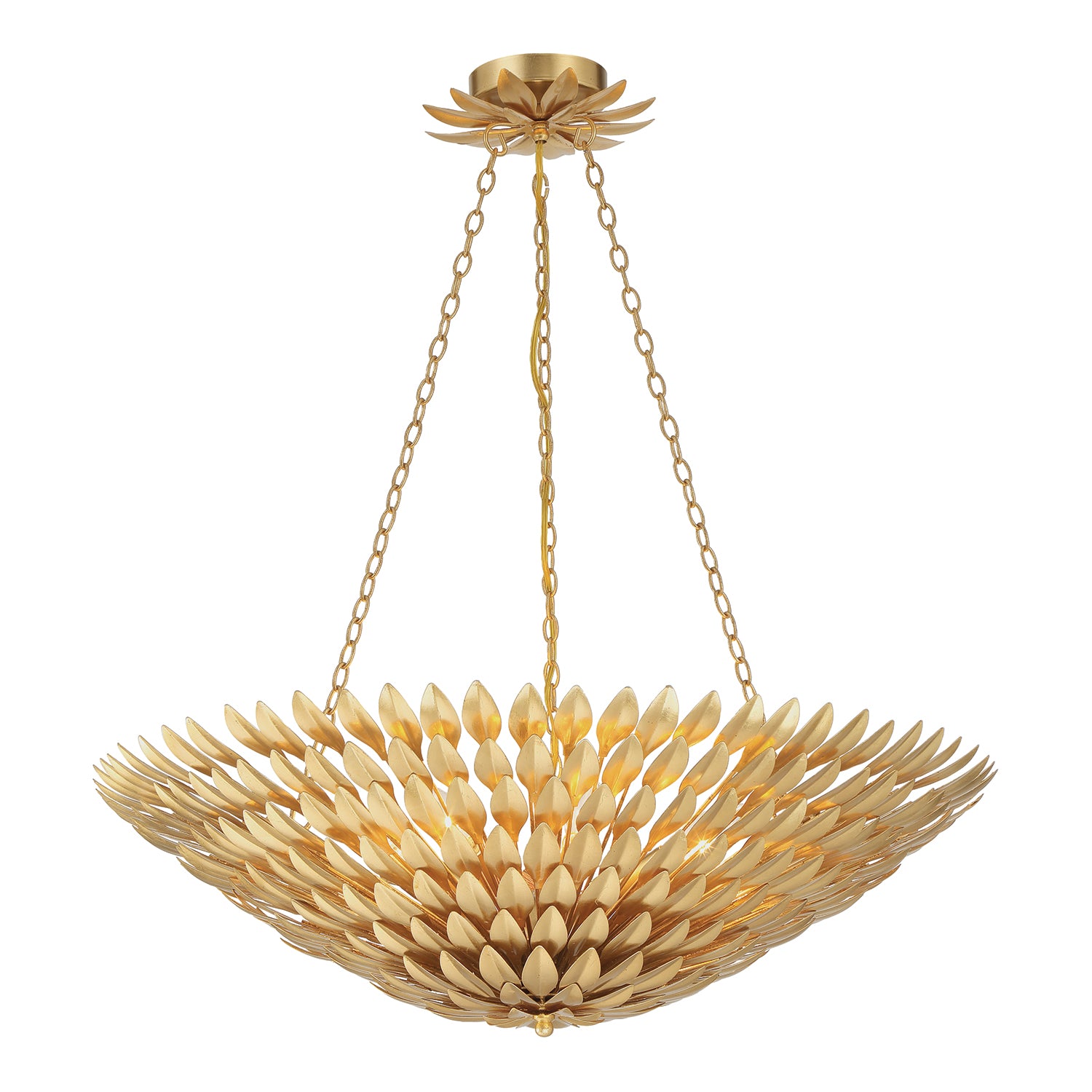 Broche 30'' Antique Gold Chandelier
