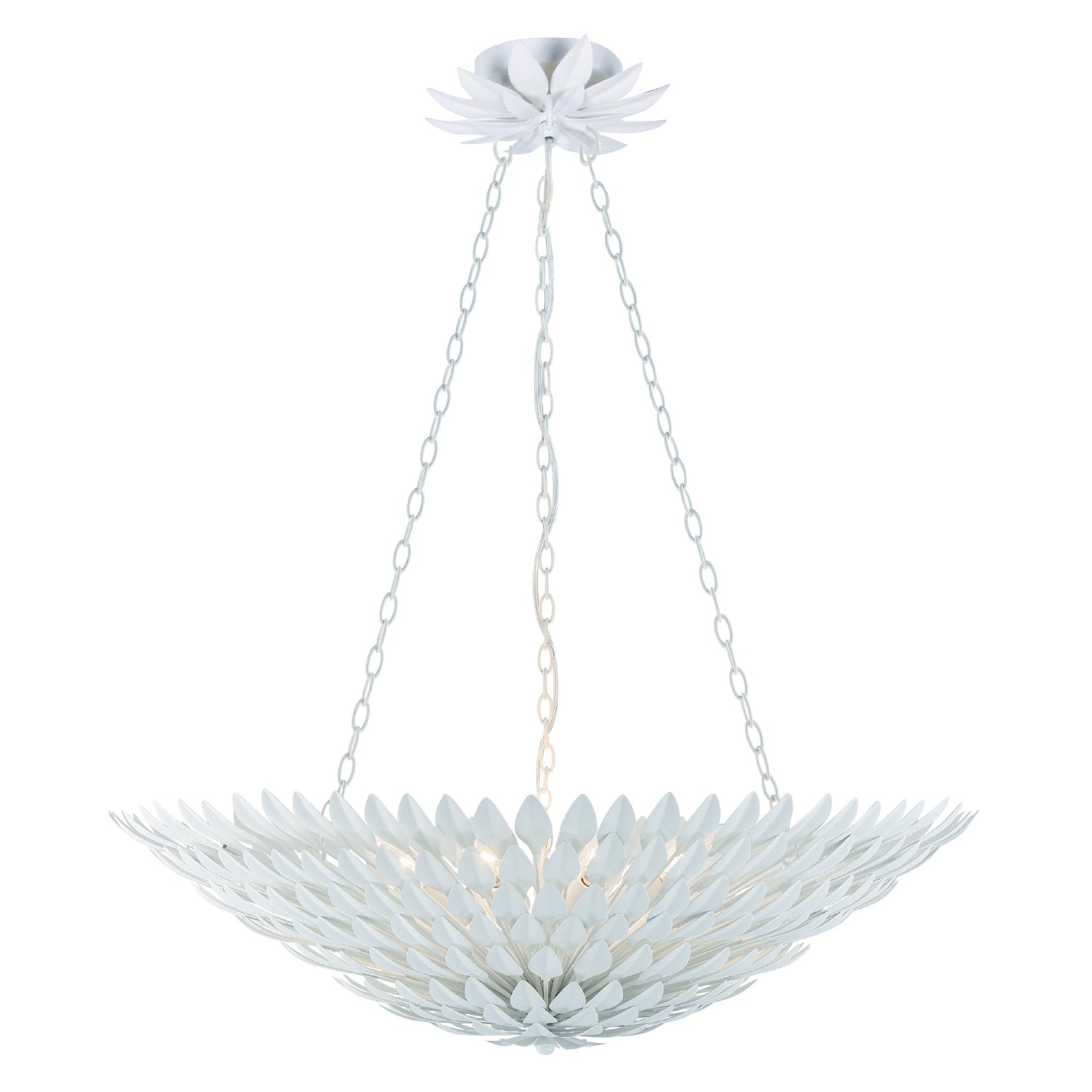Broche 30'' Matte White Chandelier