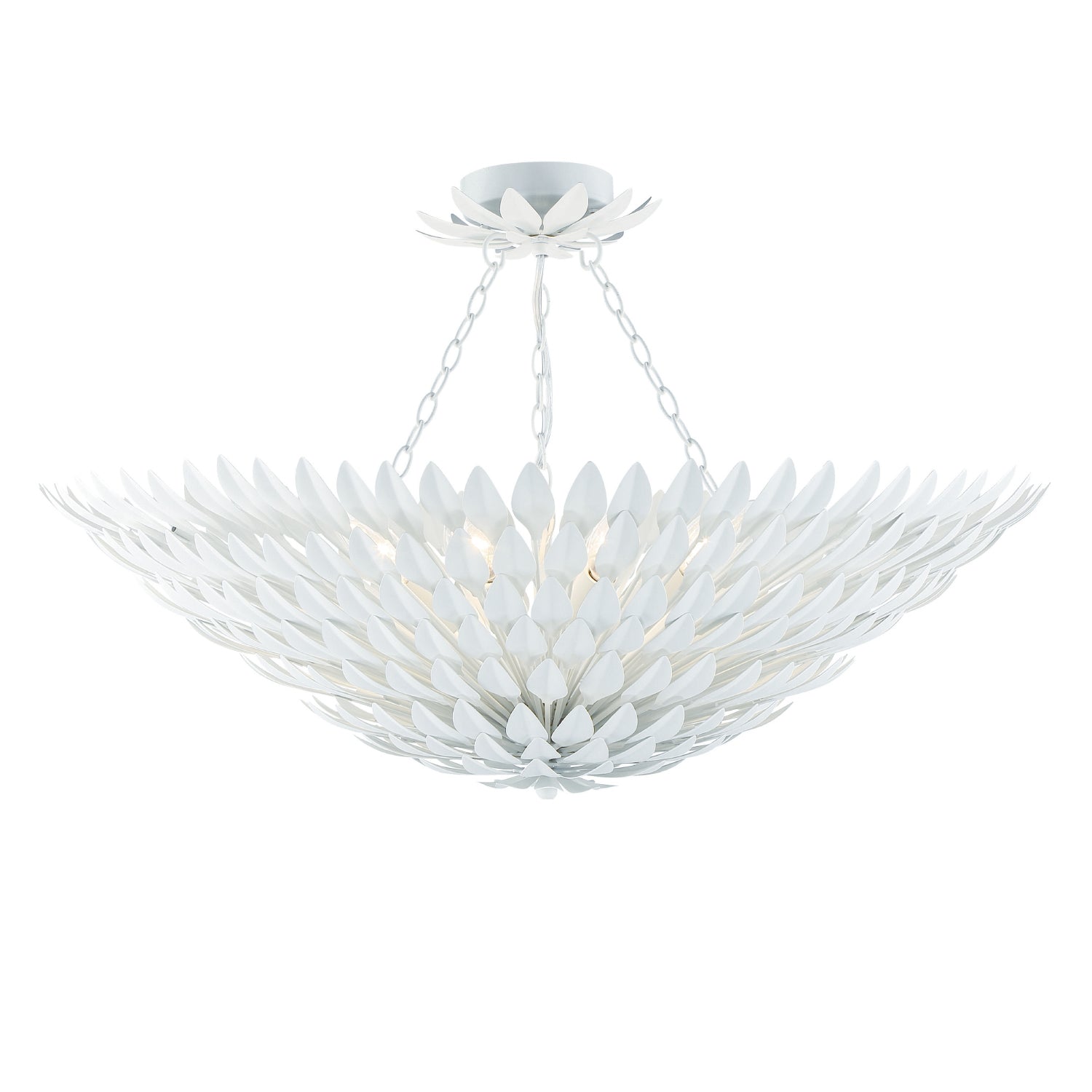 Broche 30'' Matte White Semi Flush Mount