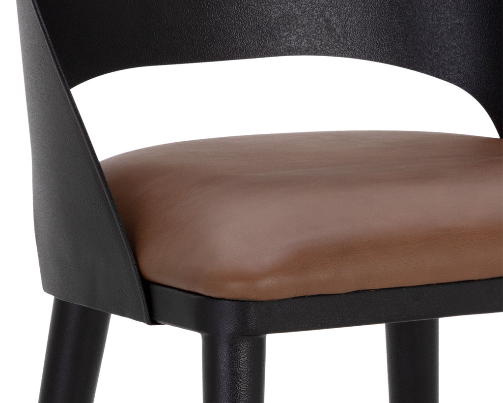 Dezirae Counter Stool - Black - Cognac Leather